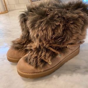 Ugg Classic Posh Mini Fur Boot in Beachwood, Size 8